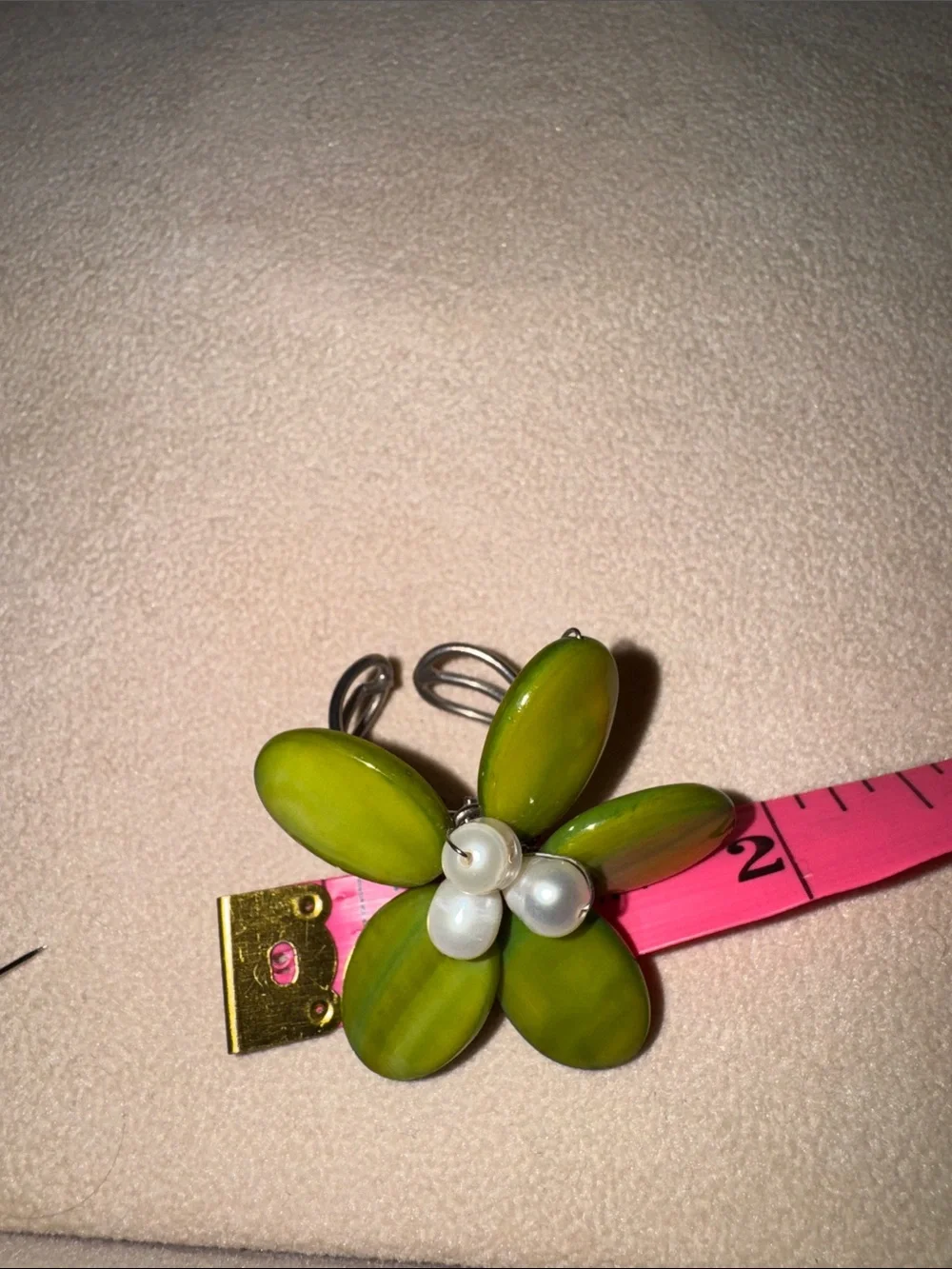 Set of Women's Floral Pink Heart, Lime, Yellow, Grey Floral, and Jaguar Rings